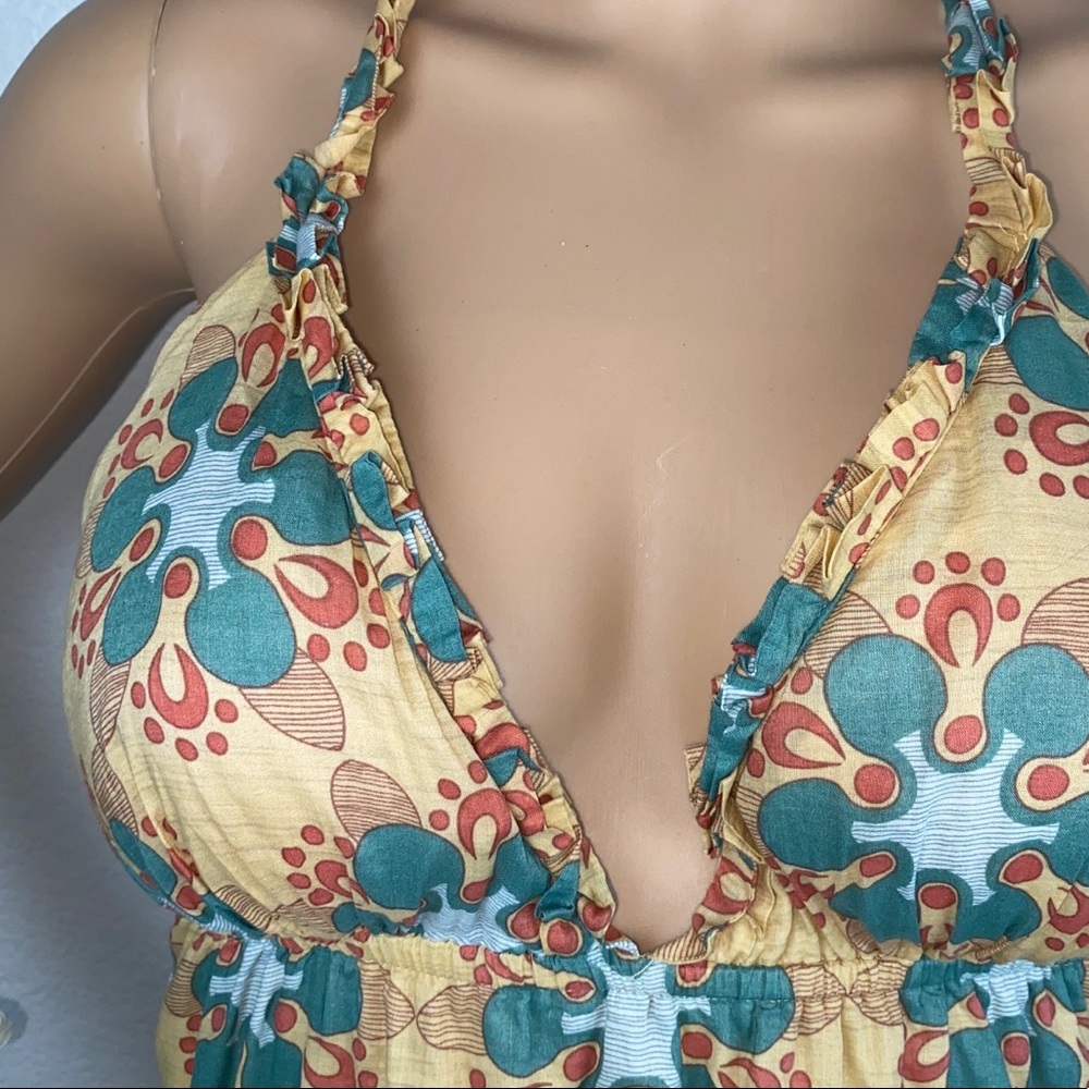 BCBGeneration Ruffle Floral Print Halter Blouse - Picture 5 of 8